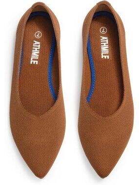 〽️Women's Dressy Ballet Flats Brown Breathable Knitted Pointed Toe Slip-On